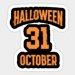 Halloween 31 October Basketball Jersey Sticker